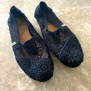 Alpargata Moroccan Crochet Toms - Black